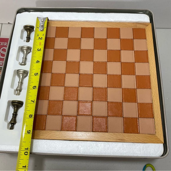 Cardinal 7 Game Night Set Limited Leather Edition Pewter Wood Poker Backgammon - Picture 12 of 12